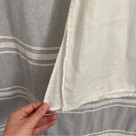 LAUREN RALPH LAUREN / Cream Linen Popover 3/4 Sleeve Tunic Size M - Picture 5 of 9